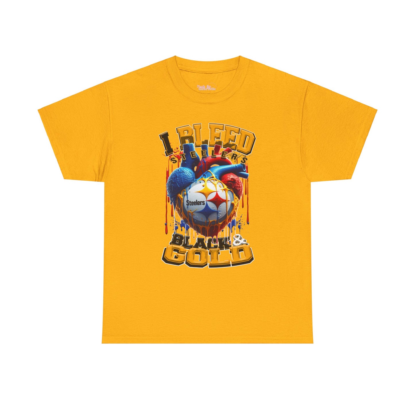 Pittsburg Steelers Unisex Tee, I Bleed Black & Gold, NFL Tshirt, Football Fan Shirt, Sports Tee