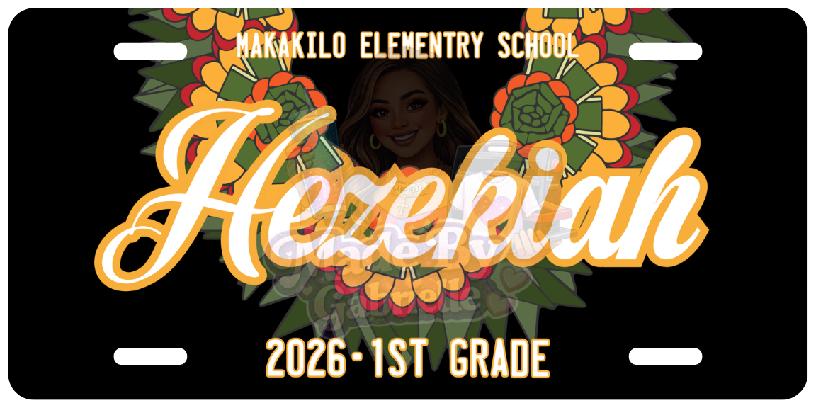 Tongan Kahoa Fa Lei Inspired License Plate Lei