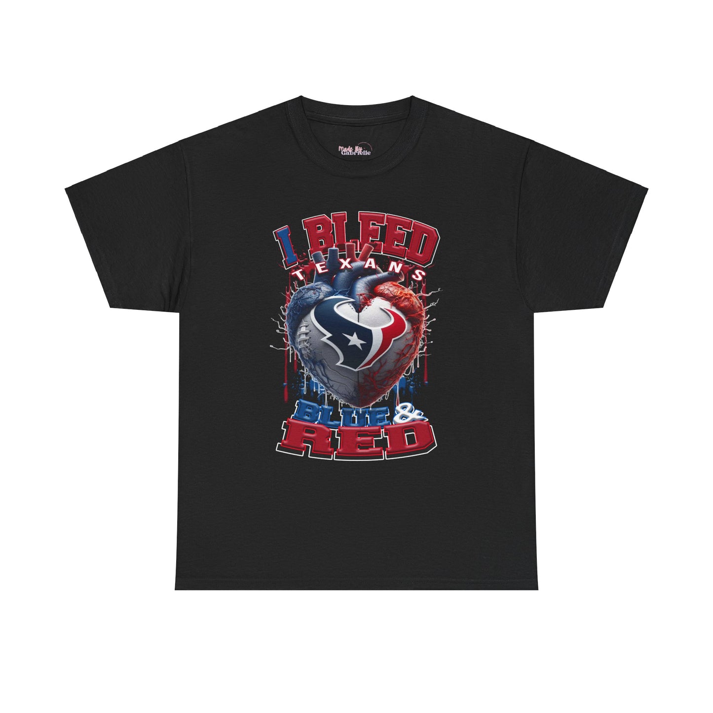 Houston Texans Unisex Tee, I Bleed Blue & Red, NFL Tshirt, Football Fan Shirt, Sports Tee