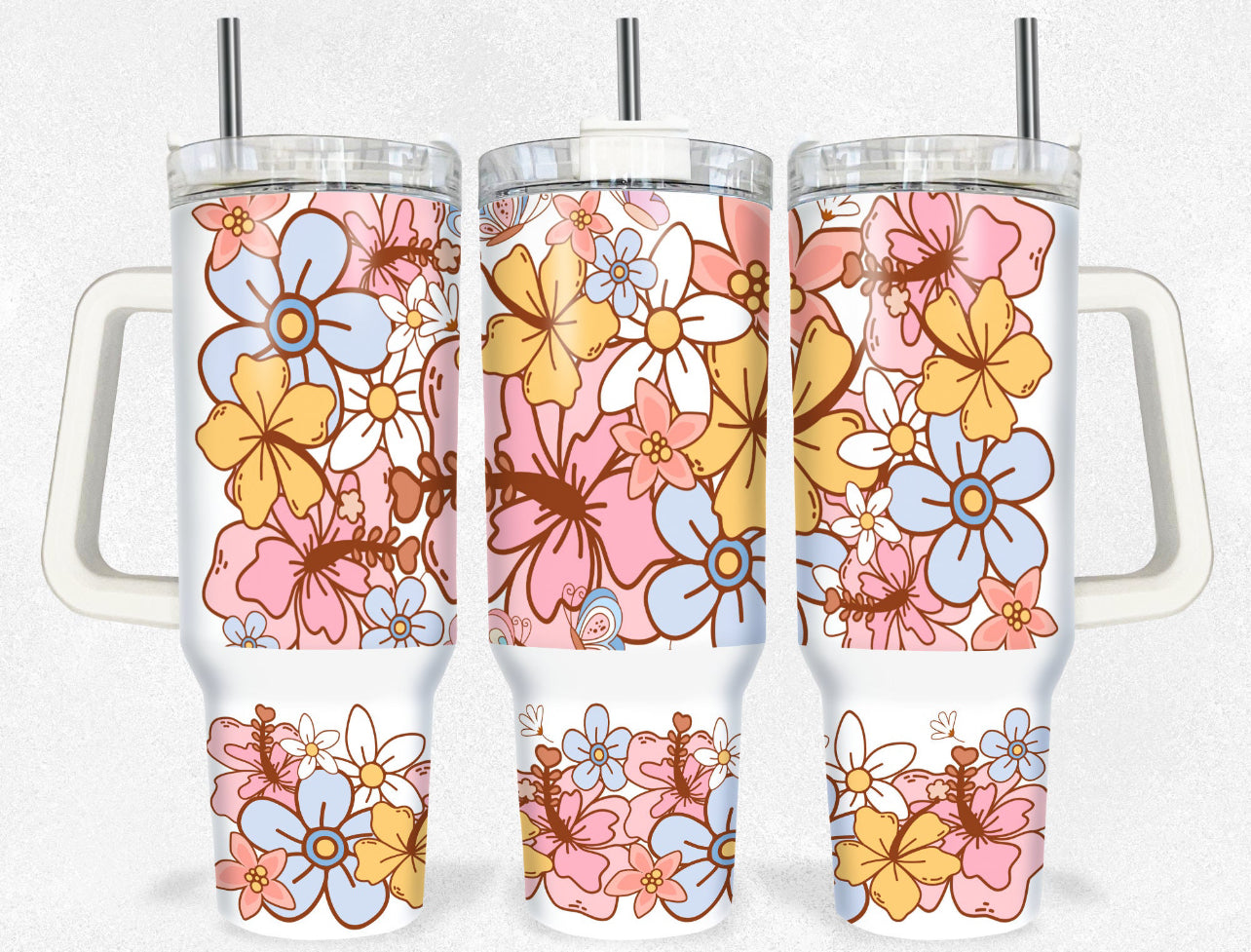 Flowers 40oz Dupe Tumbler