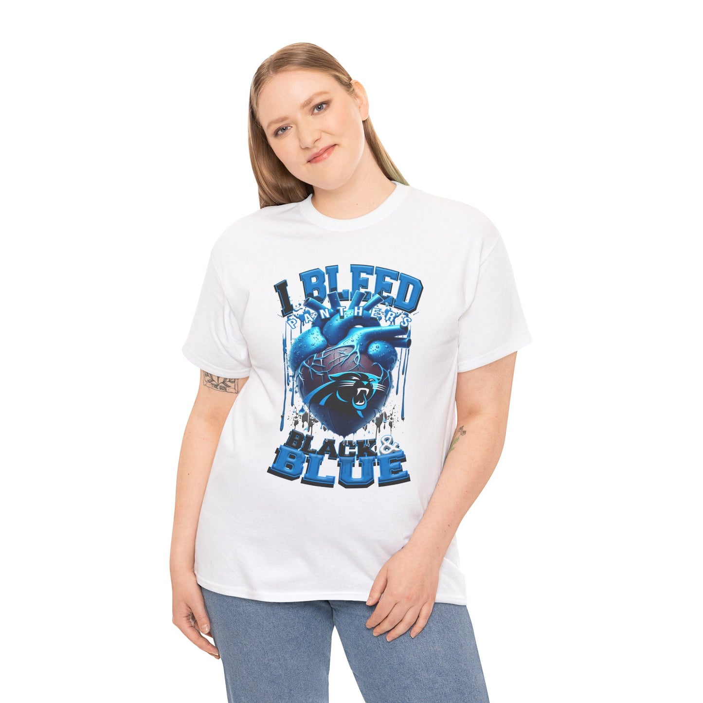 Carolina Panthers Unisex Tee, I Bleed Black & Blue, NFL Tshirt, Football Fan Shirt, Sports Tee