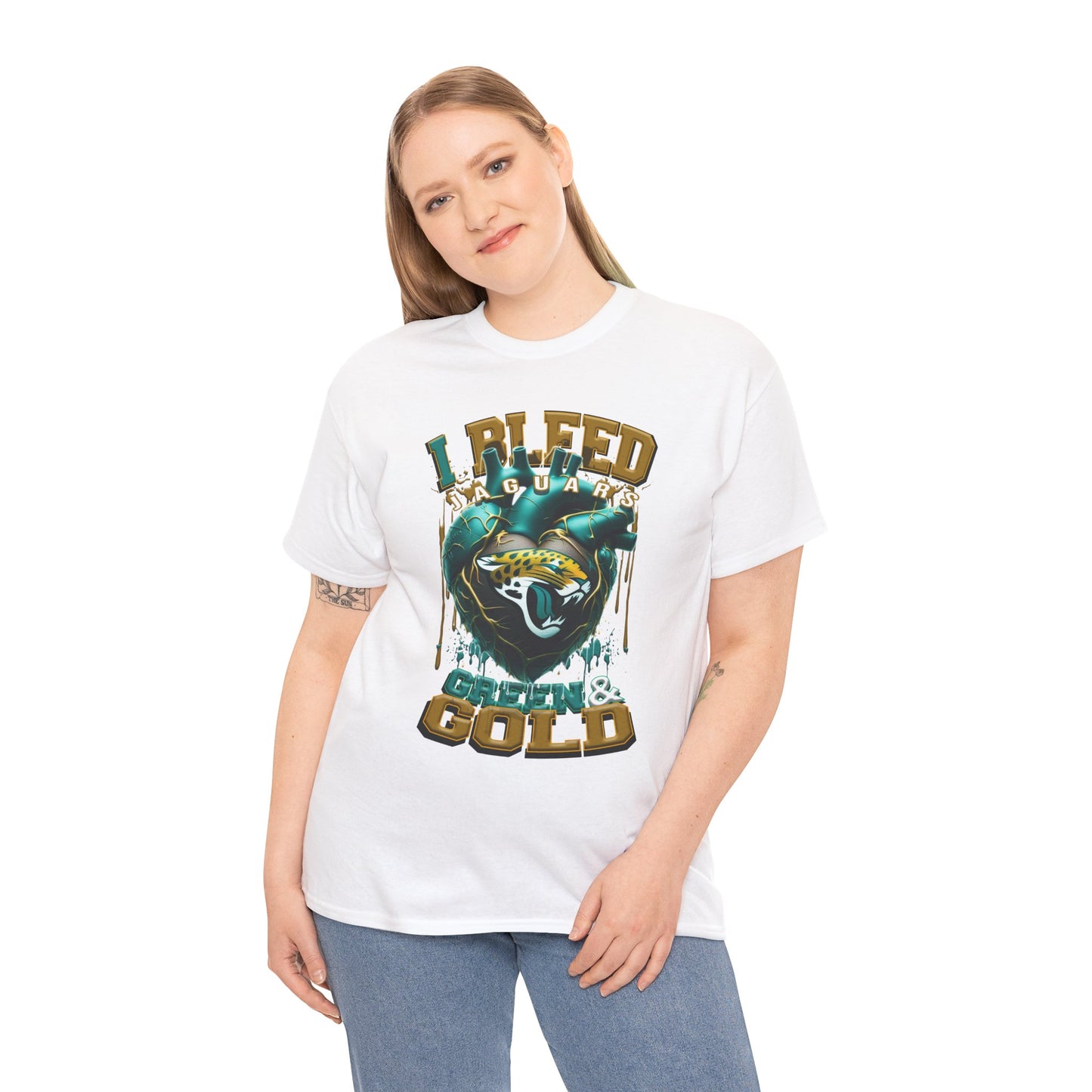 Jacksonville Jaguars Unisex Tee, I Bleed Green & Gold, NFL Tshirt, Football Fan Shirt, Sports Tee