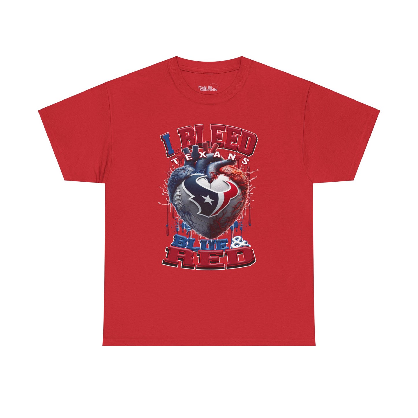 Houston Texans Unisex Tee, I Bleed Blue & Red, NFL Tshirt, Football Fan Shirt, Sports Tee