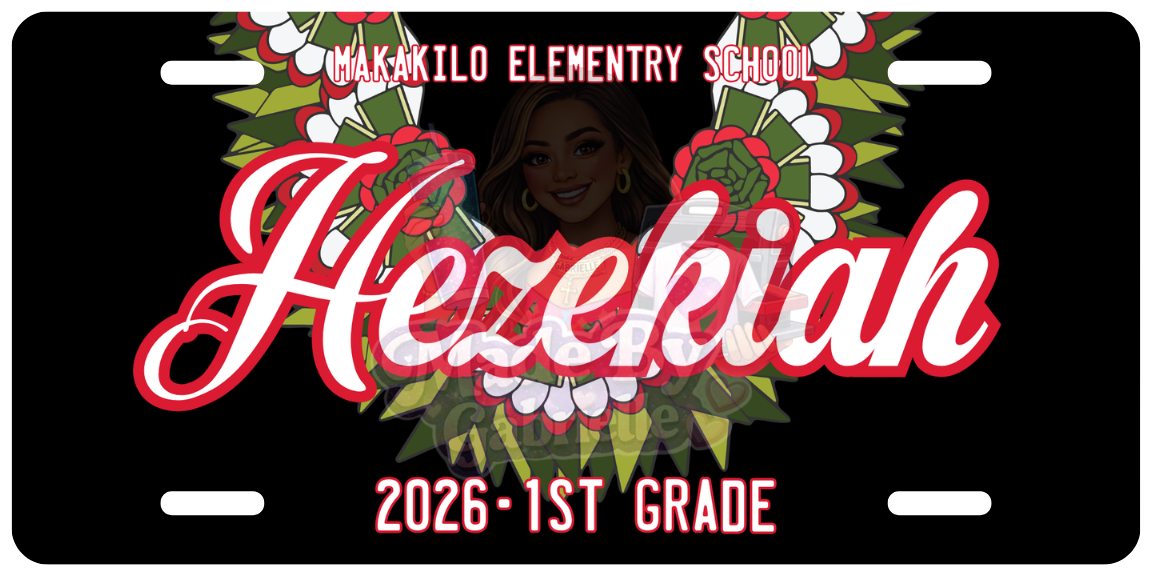 Tongan Kahoa Fa Lei Inspired License Plate Lei