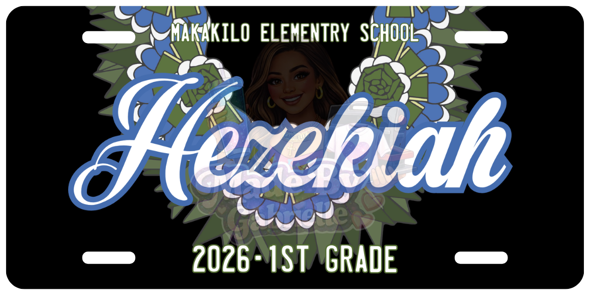 Tongan Kahoa Fa Lei Inspired License Plate Lei