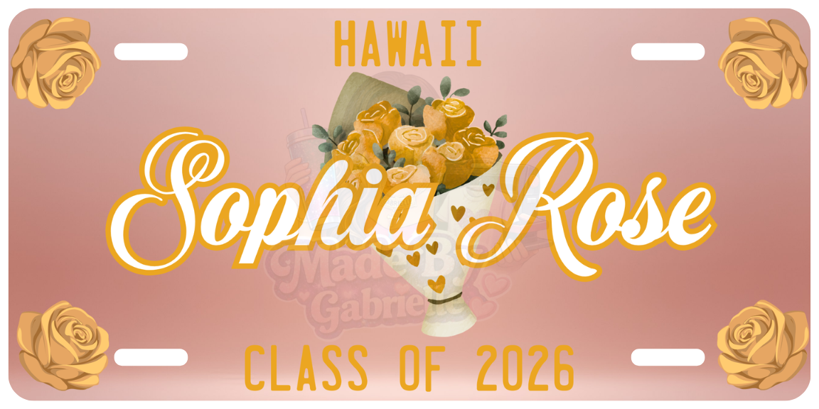 FULLY CUSTOMIZED LICENSE PLATE LEI