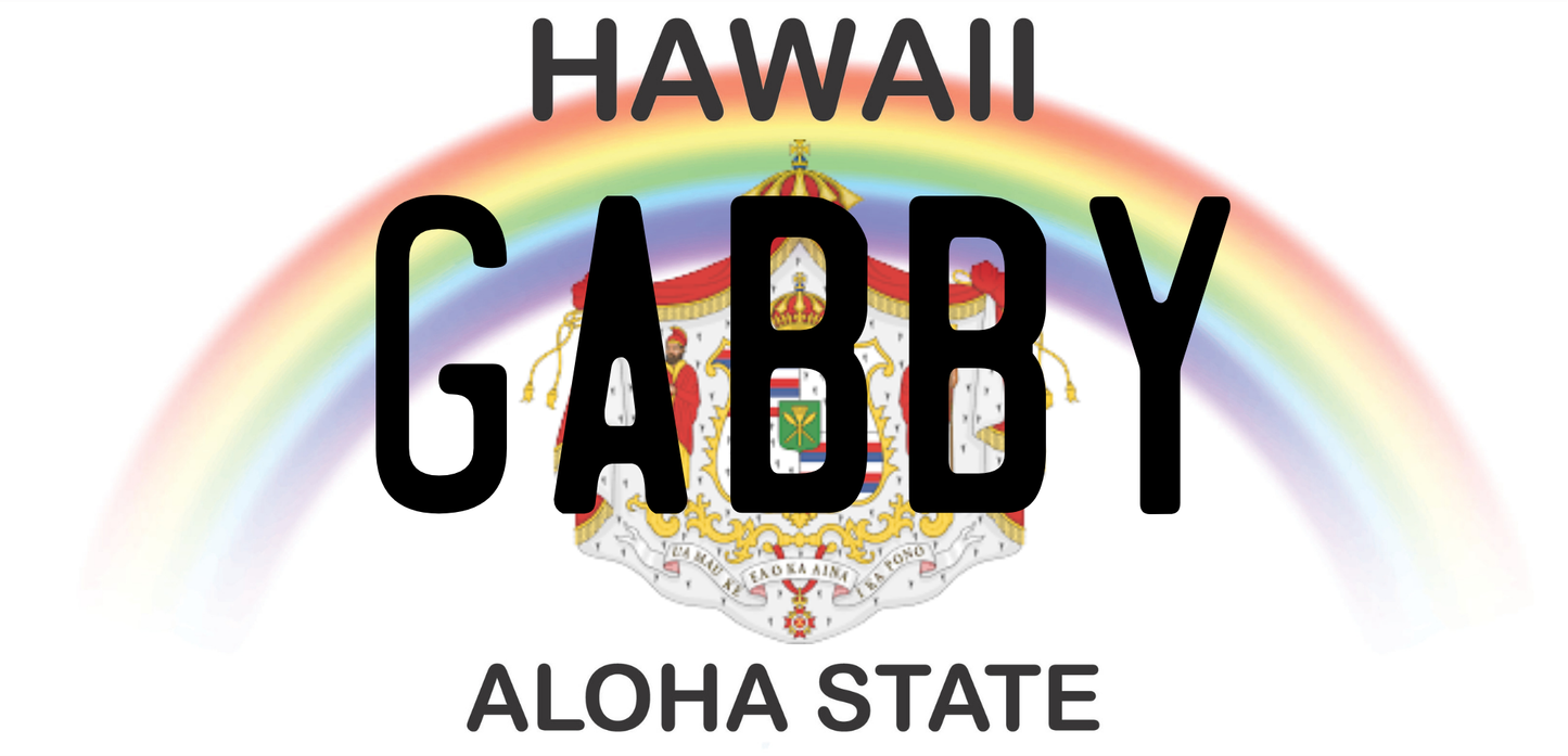 Hawaii Inspired License Plate Lei