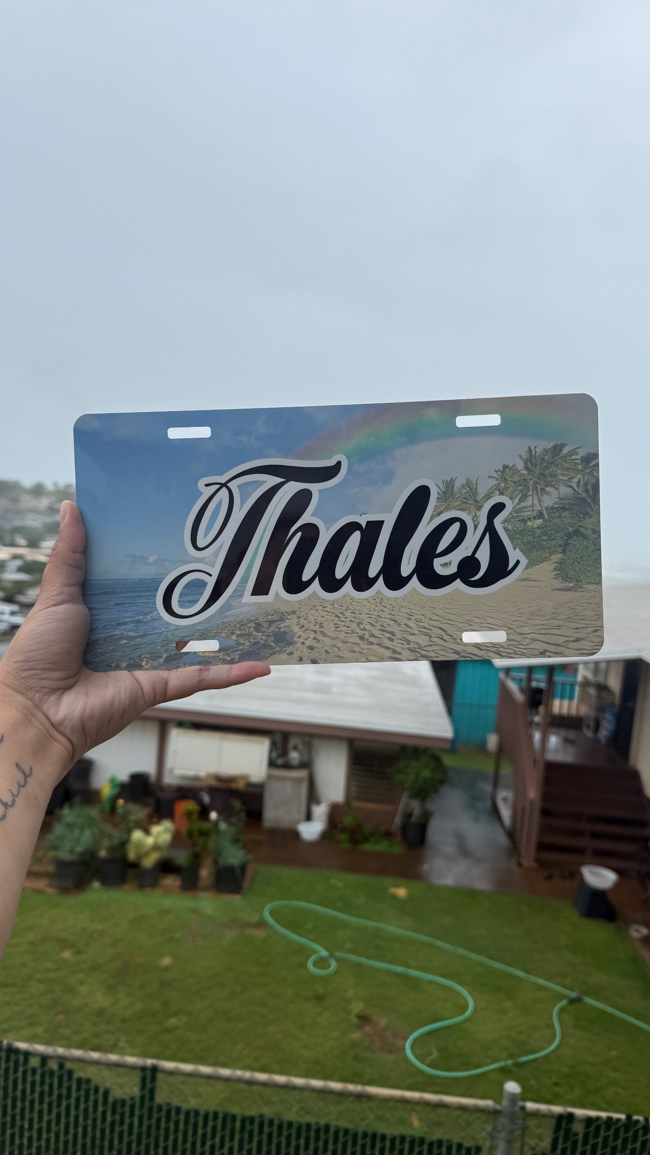 Beach Inspired License Plate Lei ✨ Custom Name Graduation Lei