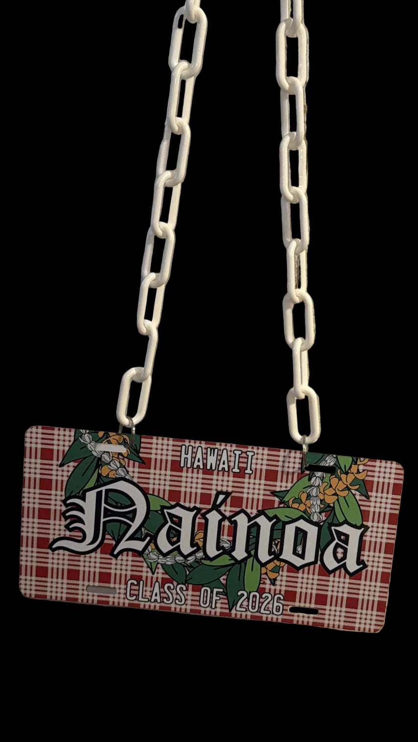 FULLY CUSTOMIZED LICENSE PLATE LEI