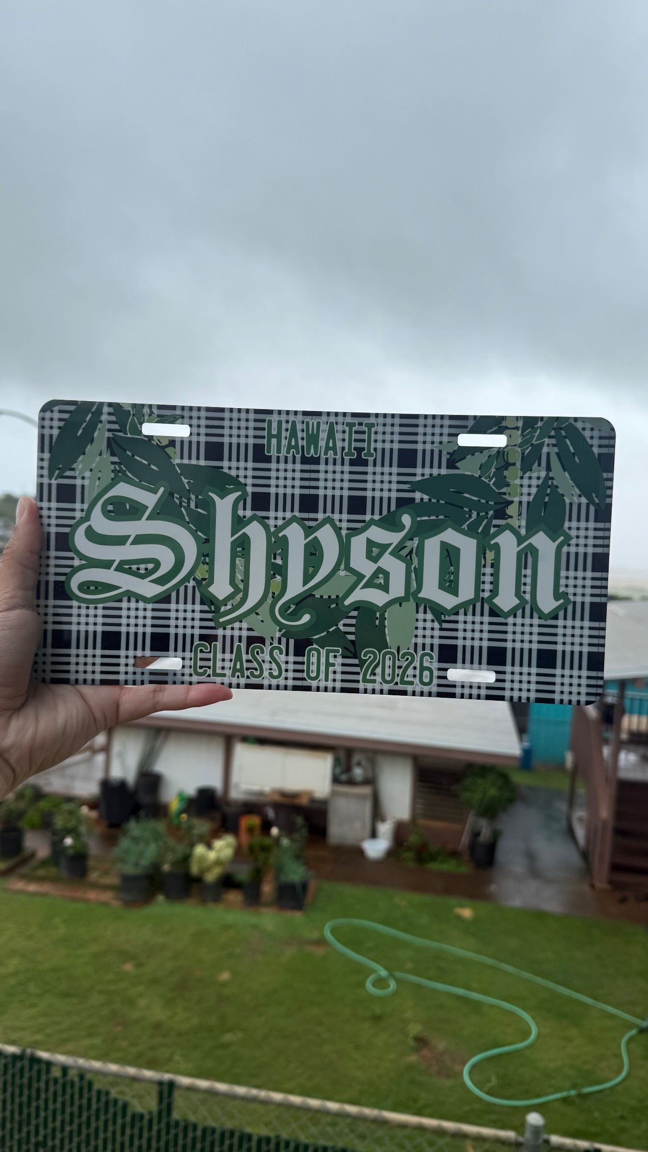 FULLY CUSTOMIZED LICENSE PLATE LEI