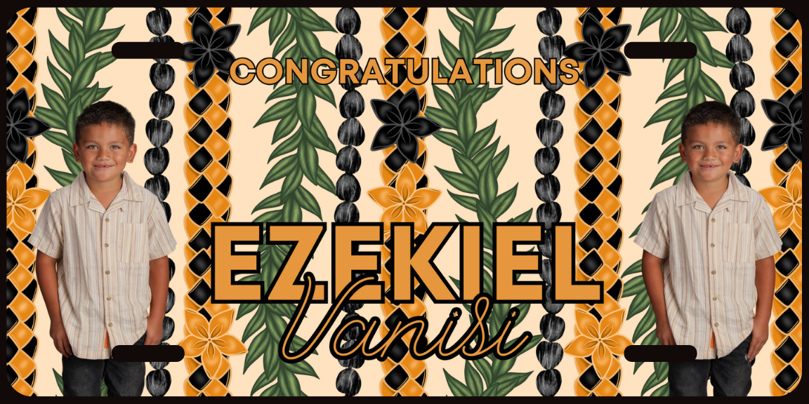 FULLY CUSTOMIZED LICENSE PLATE LEI