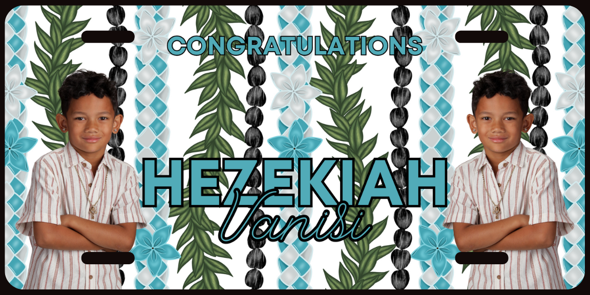 FULLY CUSTOMIZED LICENSE PLATE LEI