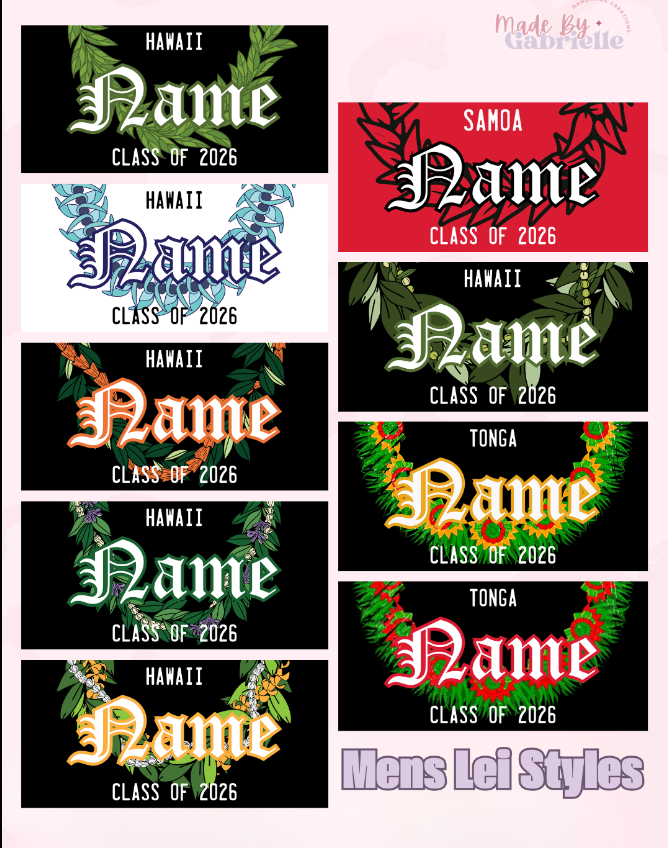 Mens License Plate Lei ✨ Custom Name Graduation Lei