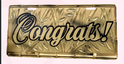 Gold Chain License Plate Lei ✨ Custom Name Graduation Lei
