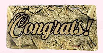 Gold Chain License Plate Lei ✨ Custom Name Graduation Lei
