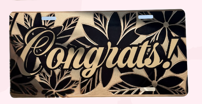 Gold Chain License Plate Lei ✨ Custom Name Graduation Lei