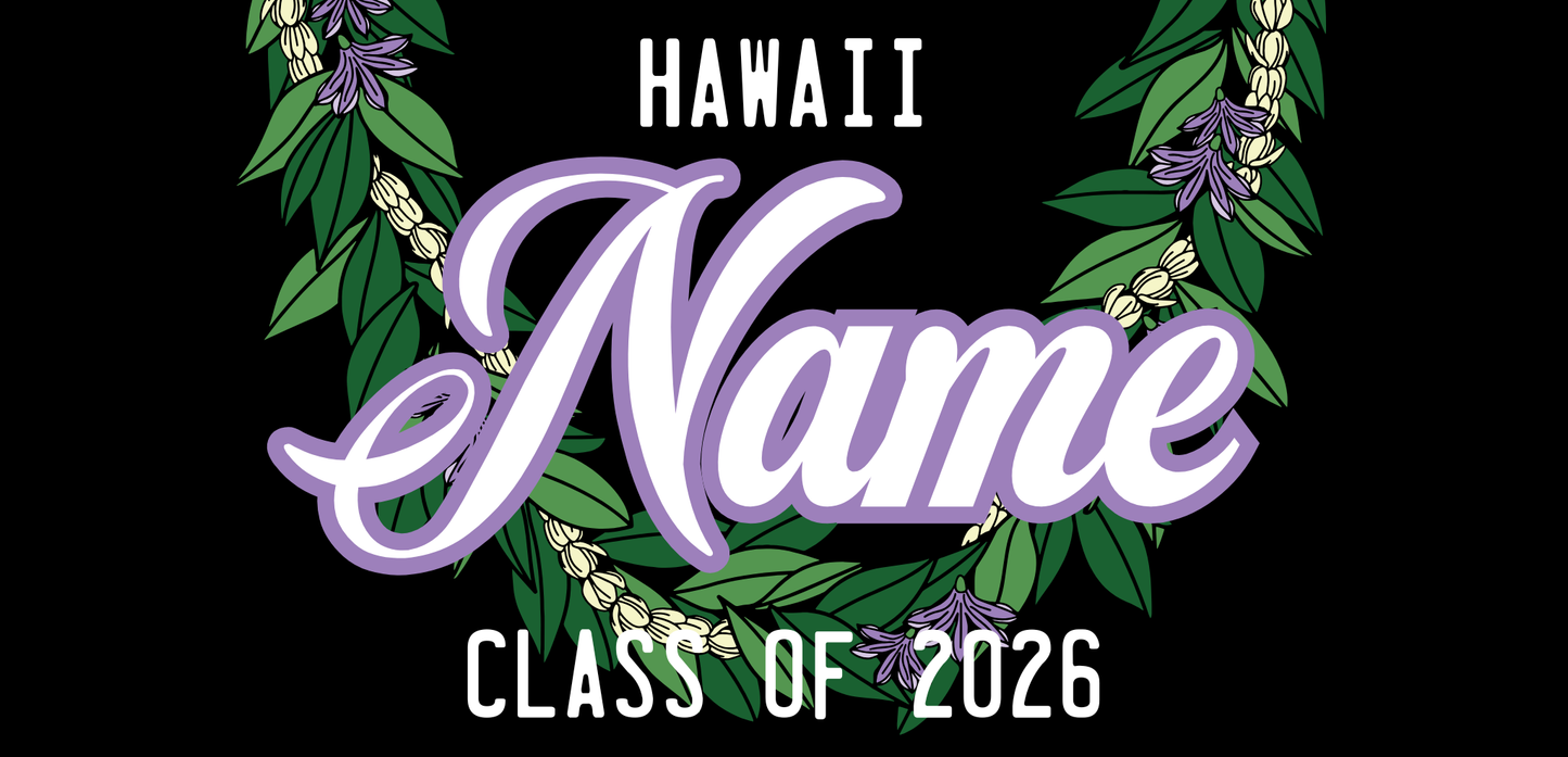 Women's Palaka License Plate Lei ✨ Custom Name Graduation Lei