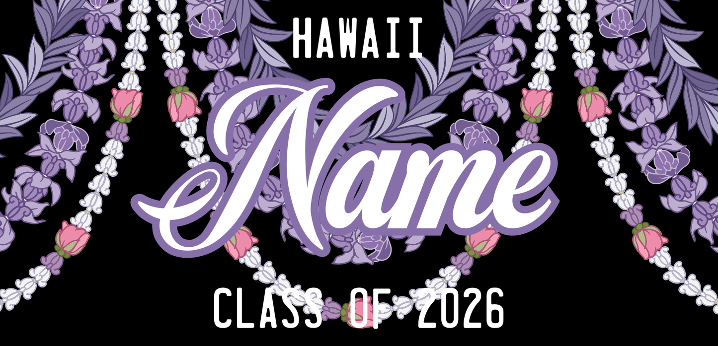 Women's Palaka License Plate Lei ✨ Custom Name Graduation Lei