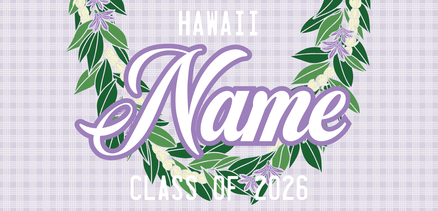 Women's Palaka License Plate Lei ✨ Custom Name Graduation Lei