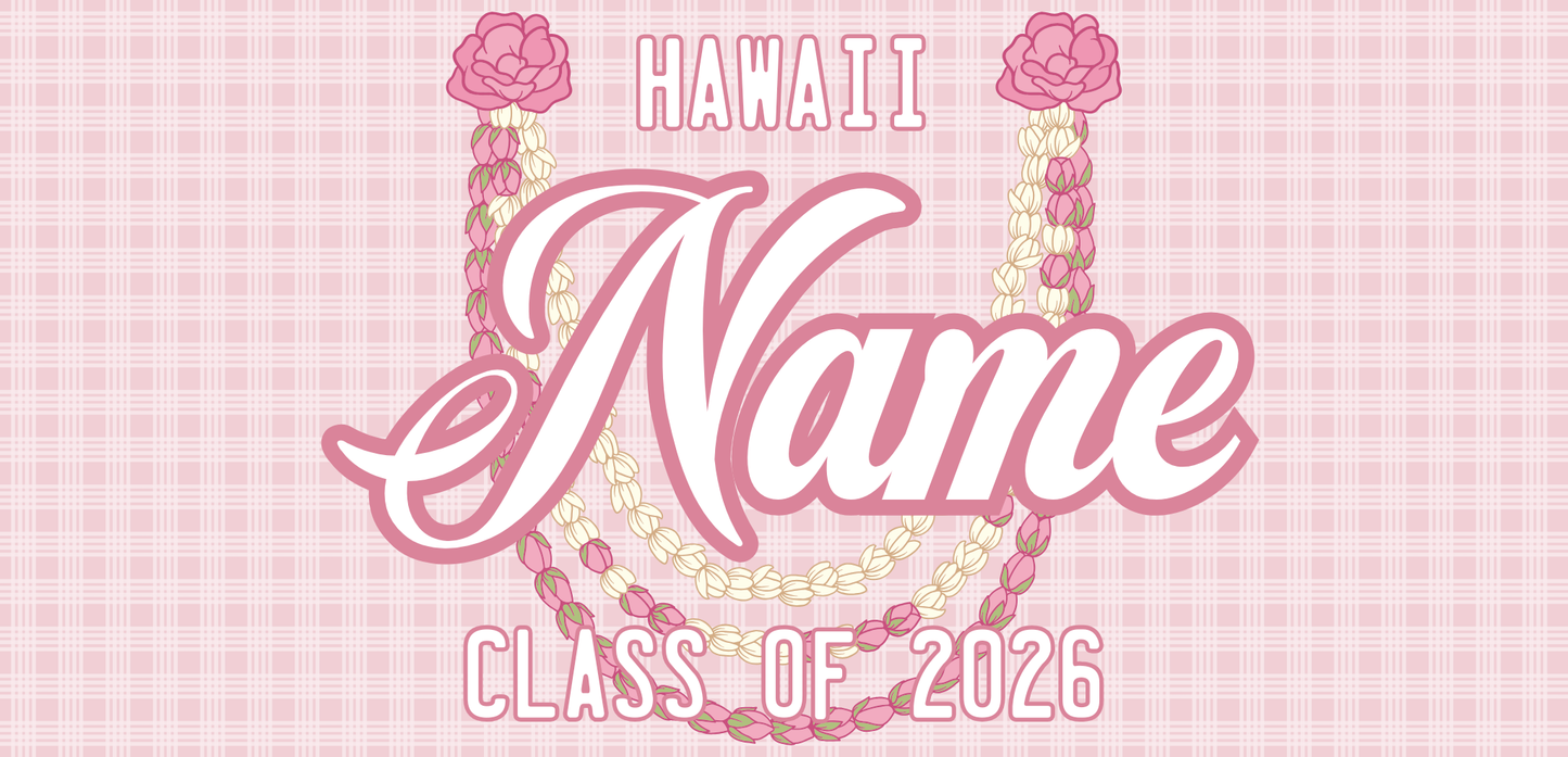 Women's Palaka License Plate Lei ✨ Custom Name Graduation Lei