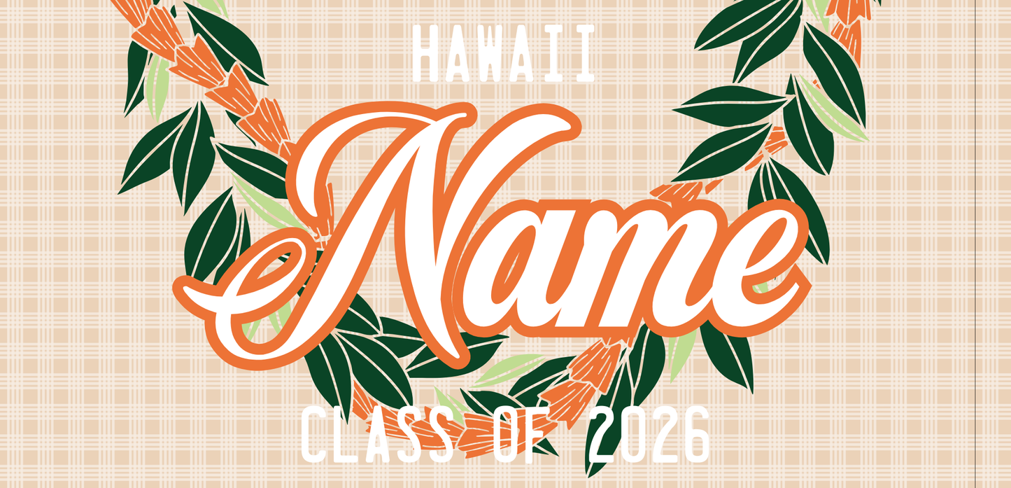 Women's Palaka License Plate Lei ✨ Custom Name Graduation Lei