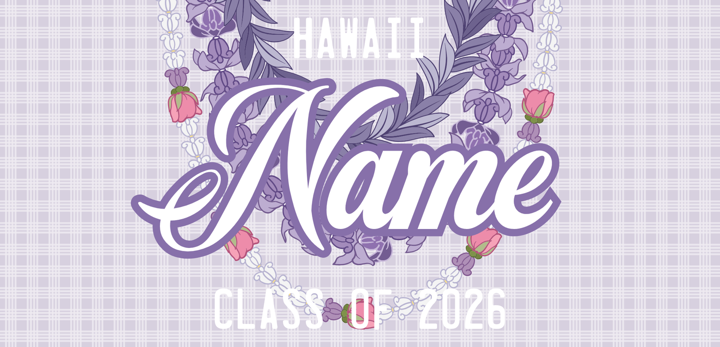 Women's Palaka License Plate Lei ✨ Custom Name Graduation Lei