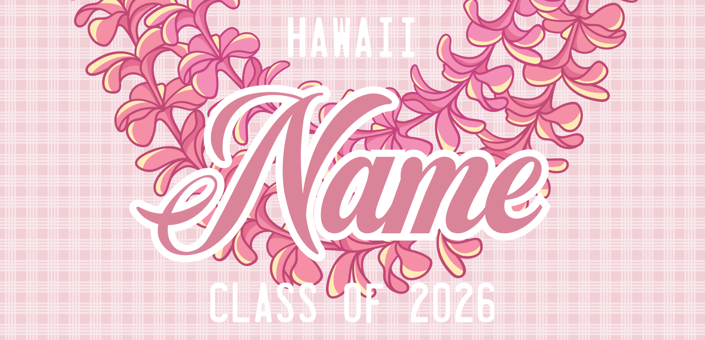 Women's Palaka License Plate Lei ✨ Custom Name Graduation Lei