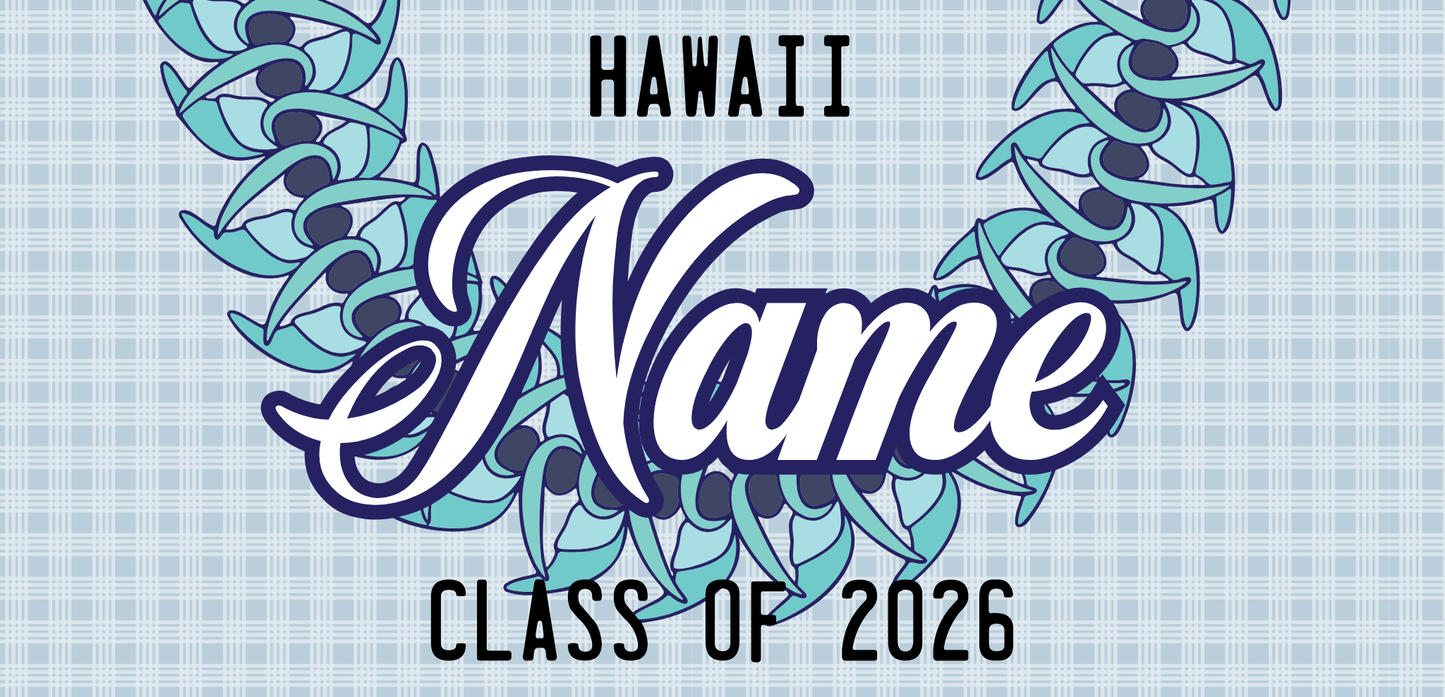 Women's Palaka License Plate Lei ✨ Custom Name Graduation Lei