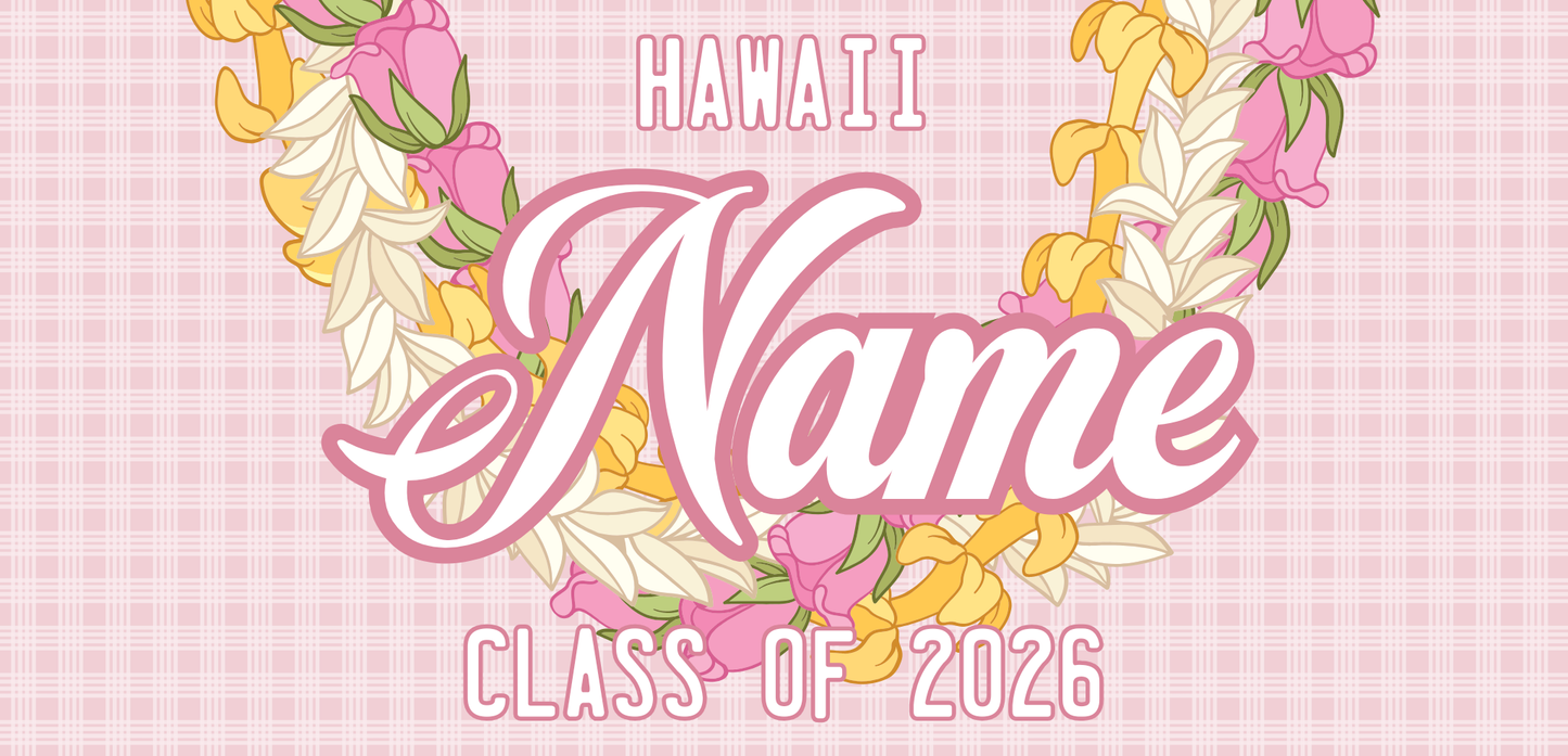 Women's Palaka License Plate Lei ✨ Custom Name Graduation Lei
