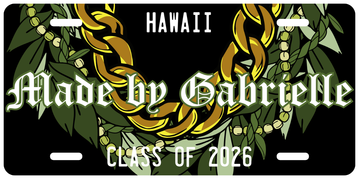 Mens License Plate Lei ✨ Custom Name Graduation Lei