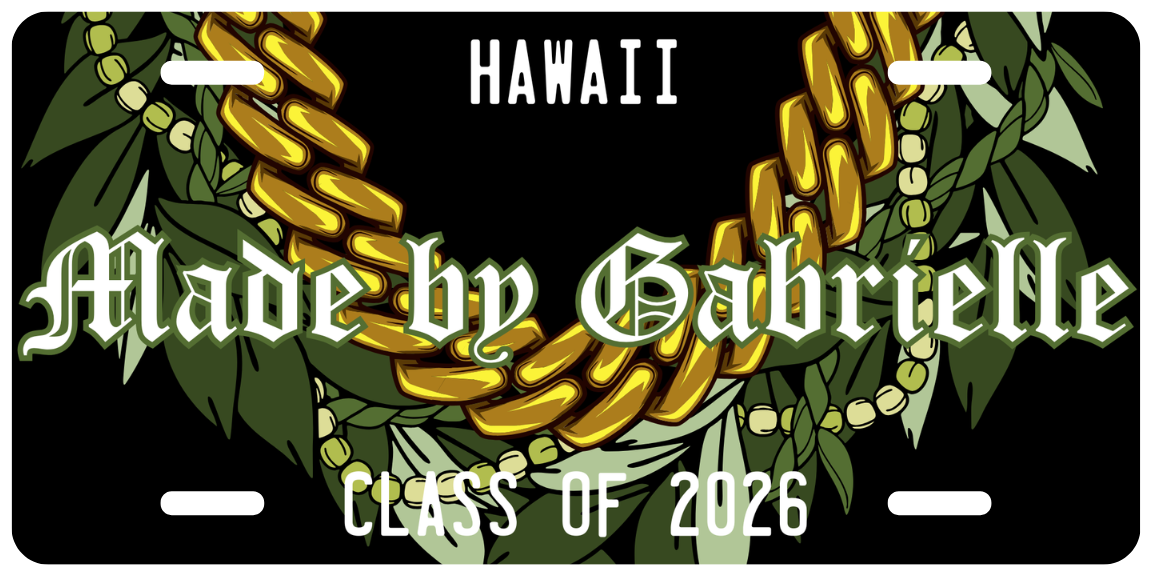 Mens License Plate Lei ✨ Custom Name Graduation Lei