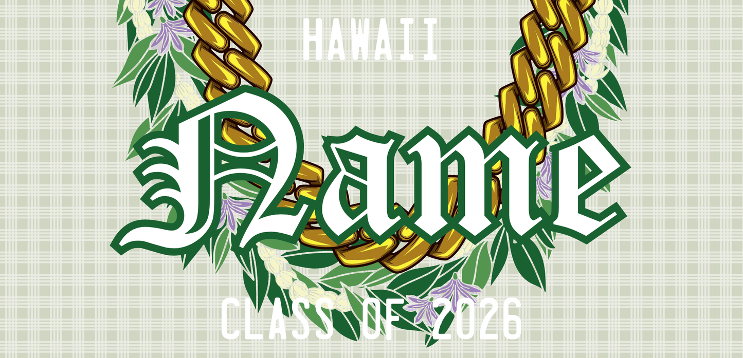 Mens License Plate Lei ✨ Custom Name Graduation Lei