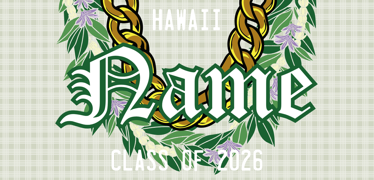 Mens License Plate Lei ✨ Custom Name Graduation Lei