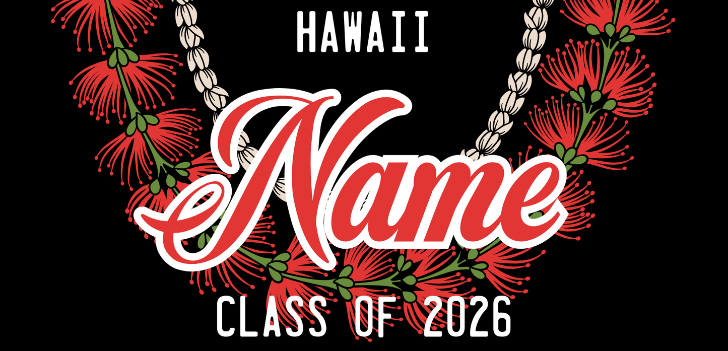 Women's Palaka License Plate Lei ✨ Custom Name Graduation Lei