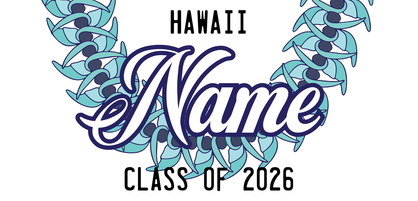 Women's Palaka License Plate Lei ✨ Custom Name Graduation Lei