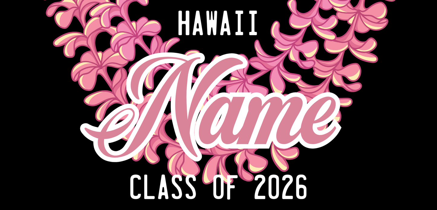 Women's Palaka License Plate Lei ✨ Custom Name Graduation Lei