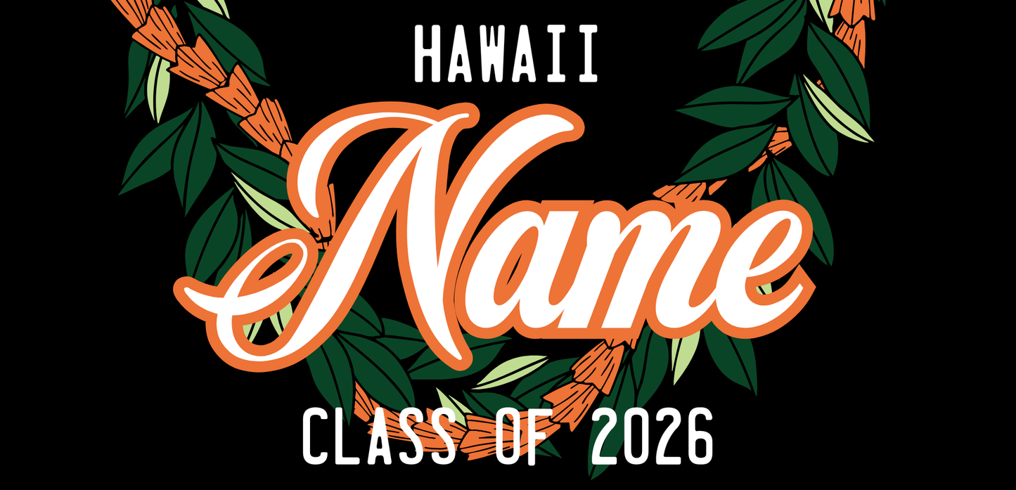 Women's Palaka License Plate Lei ✨ Custom Name Graduation Lei
