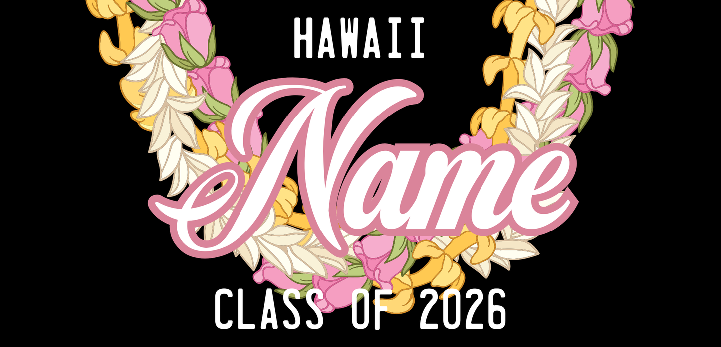 Women's Palaka License Plate Lei ✨ Custom Name Graduation Lei